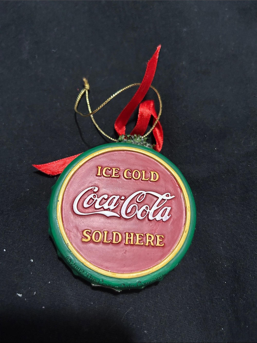 Coca-Cola Red and Green Round Holiday Ornament